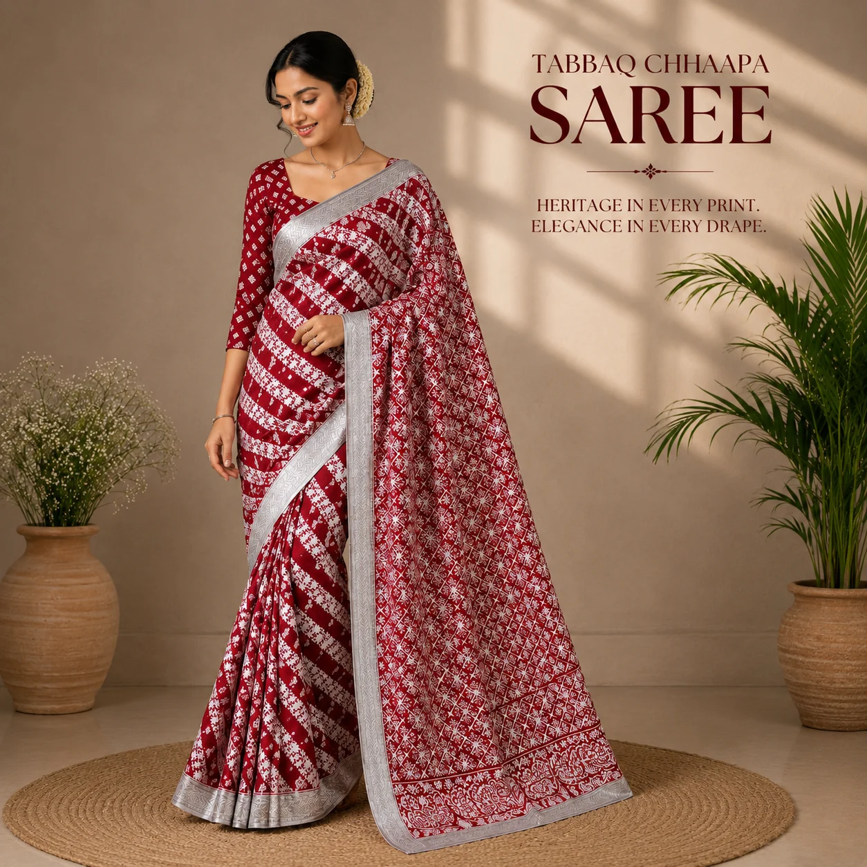 Tabbaq Chhaapa Georgette Saree