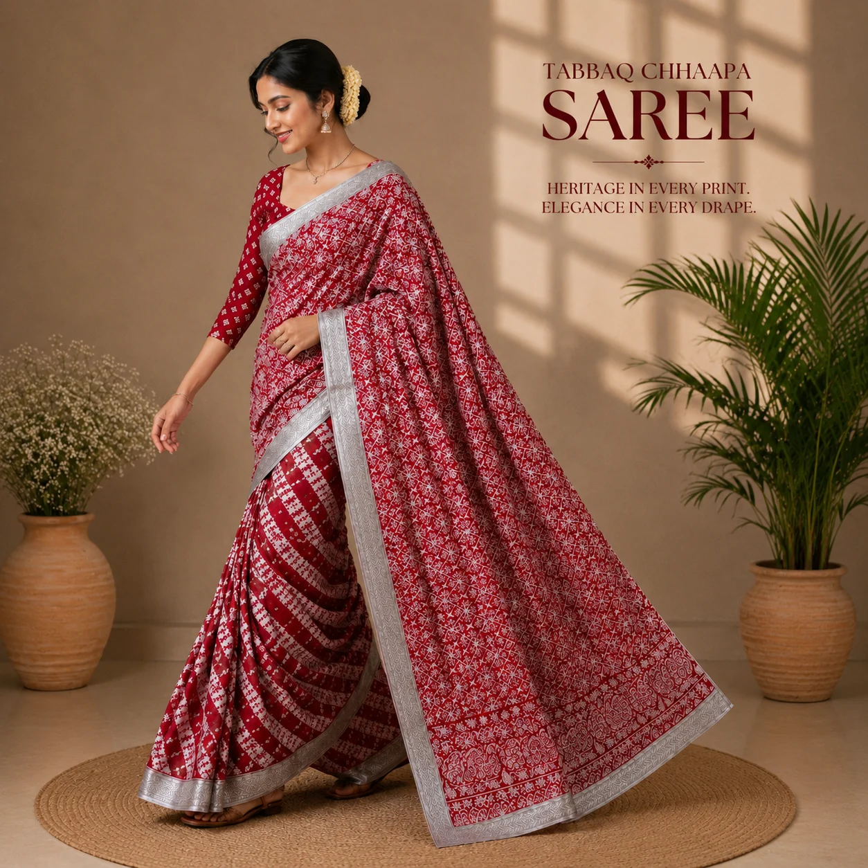 Tabbaq Chhaapa Georgette Saree