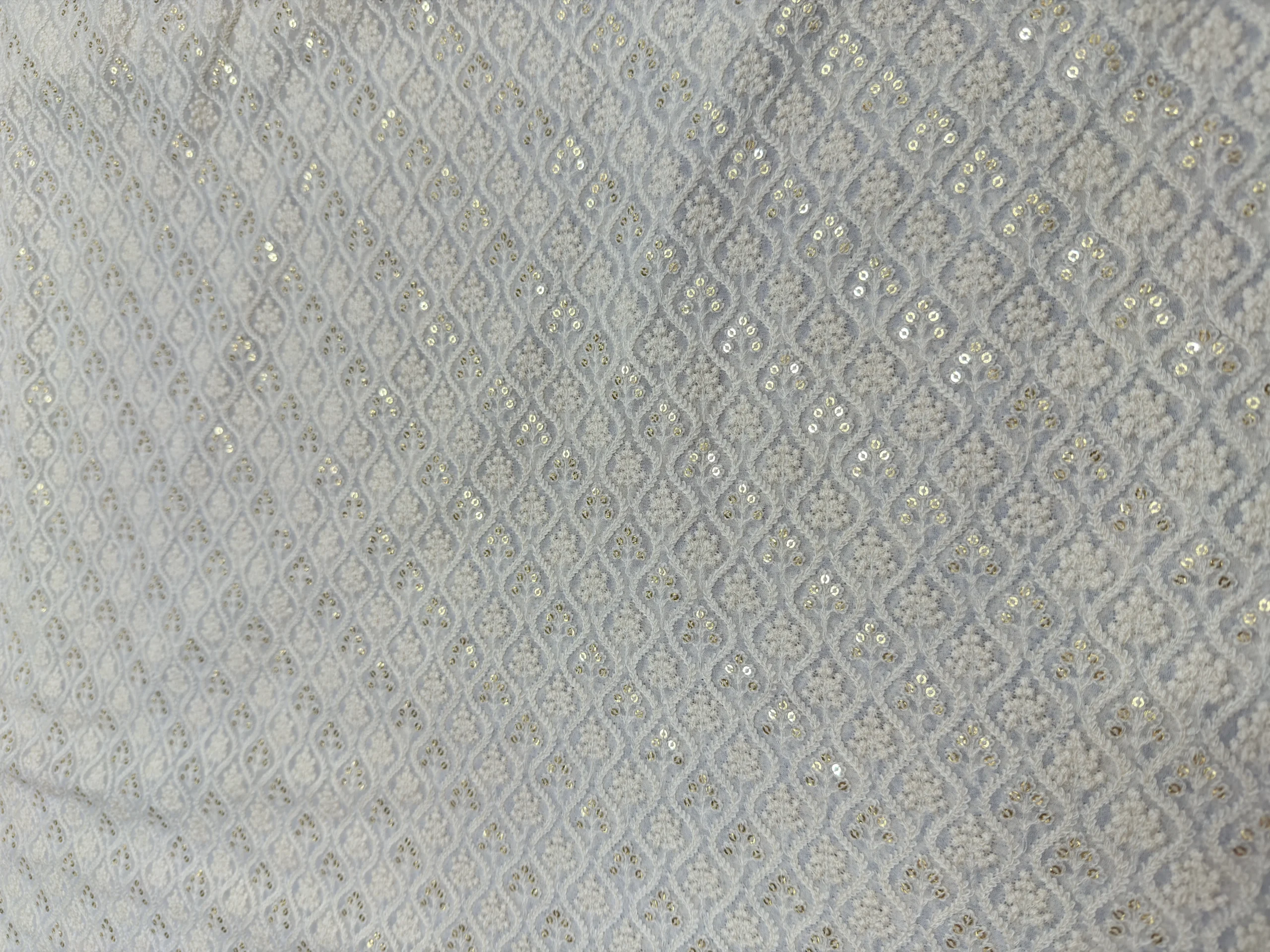 unstitched georgette fabric with chikankari