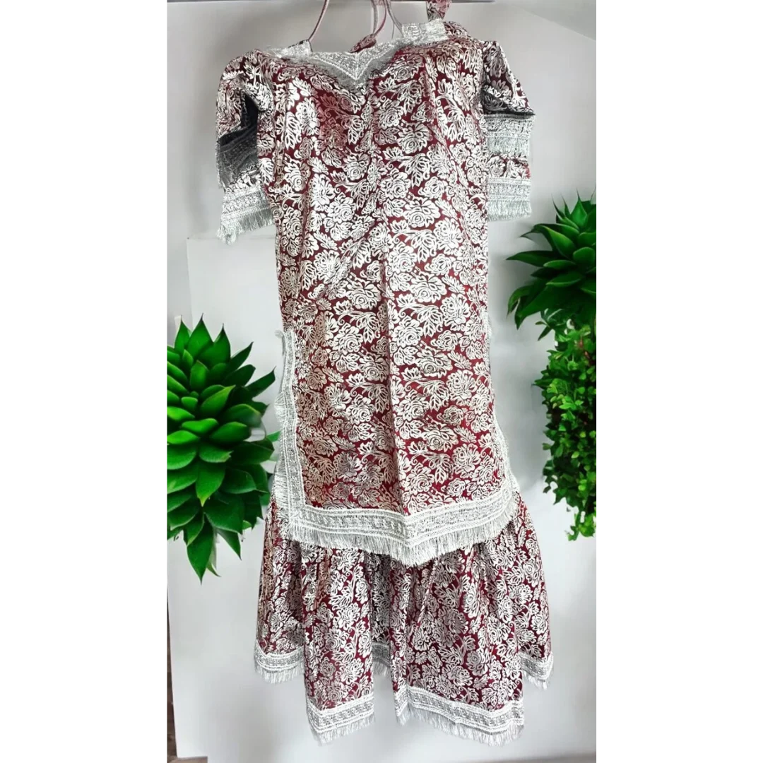 Maroon Net Chhaapa Sharara 3