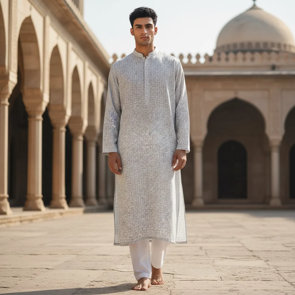 Linen Slub Kurta Fabric for Men