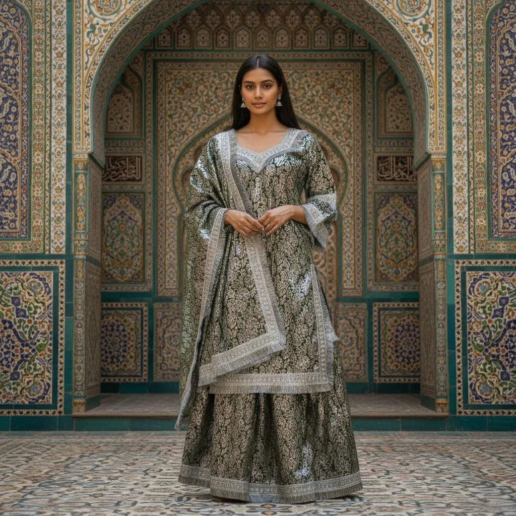 Mehandi Chhaapa Sharara/Garara