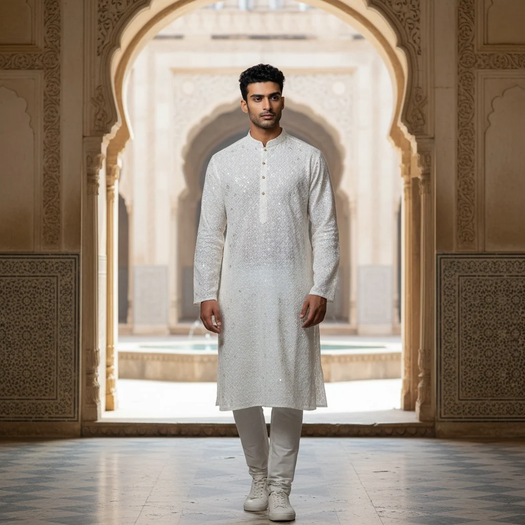 unstitched georgette fabric with chikankari