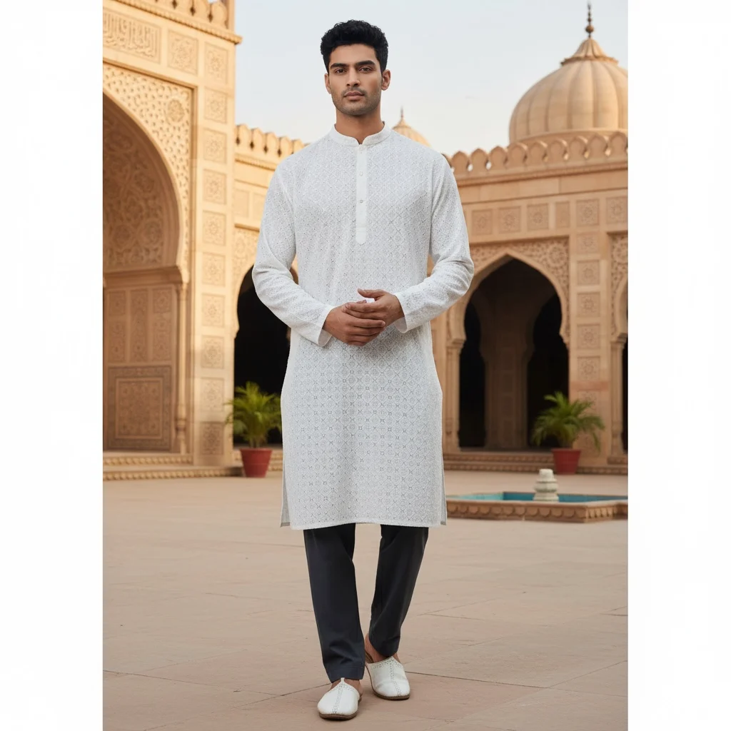 Unstitched Rayon Sequence Kurta Fabric for Men