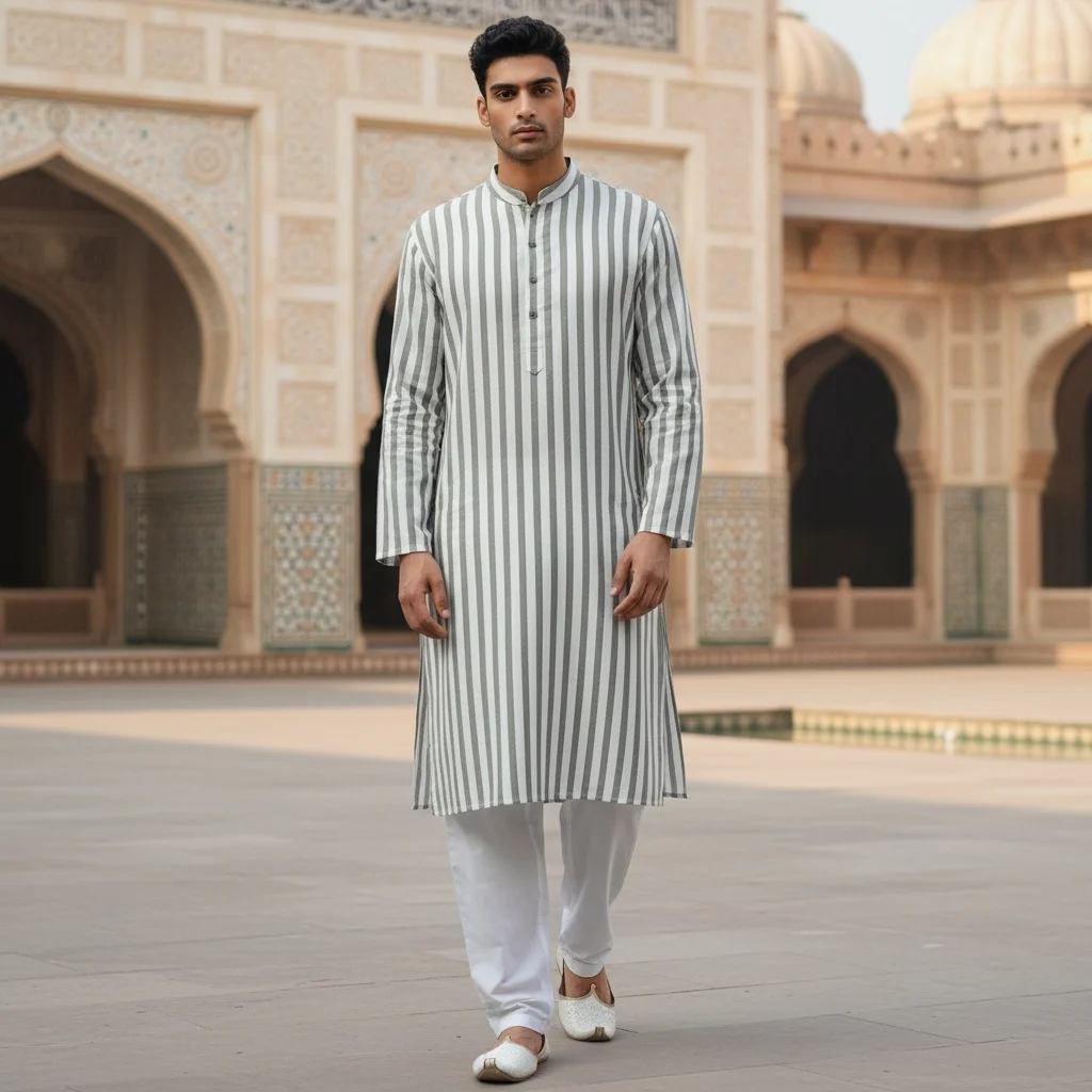 Giza Cotton Striped Kurta Fabric