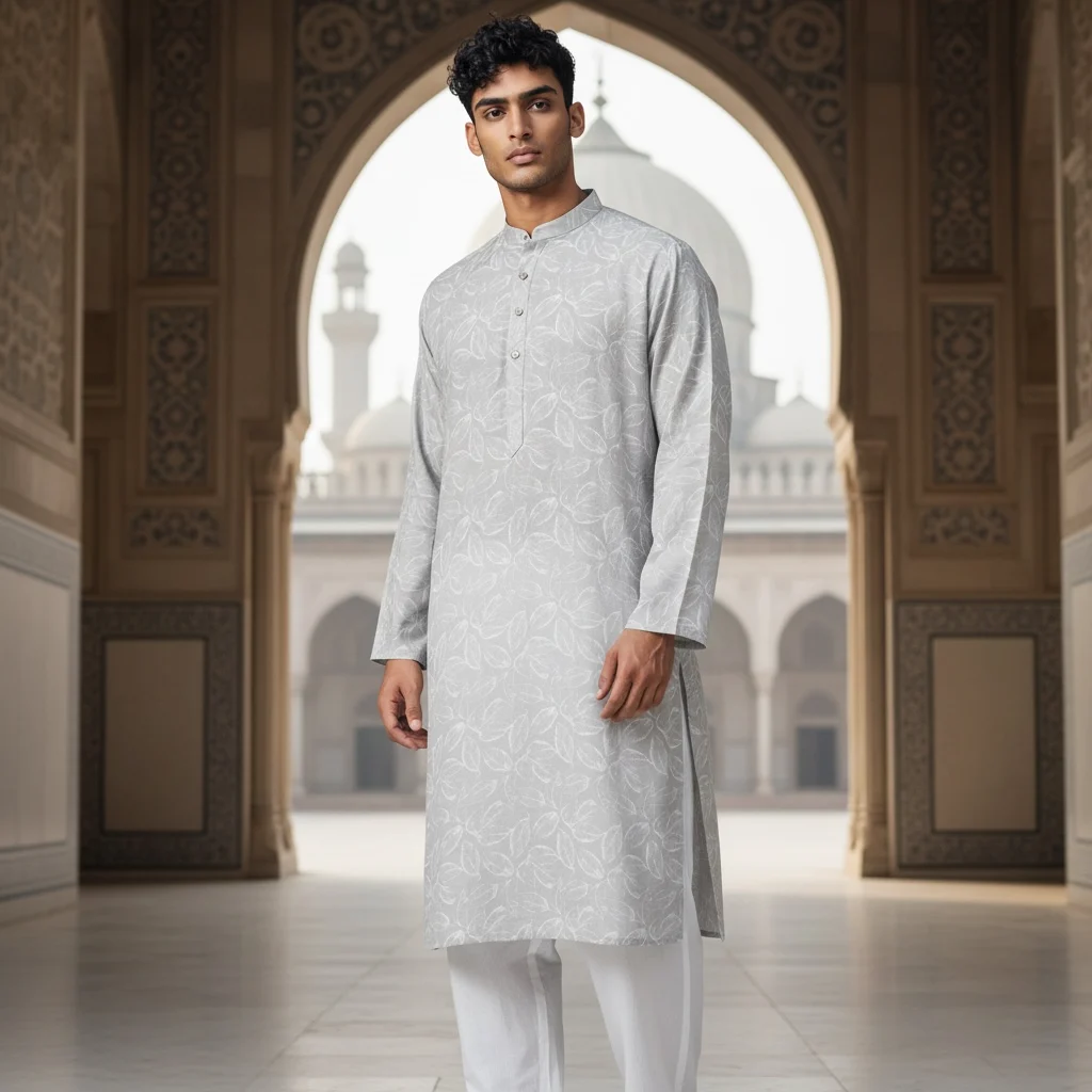 Pure Giza Cotton Printed Unstitched Kurta Fabric