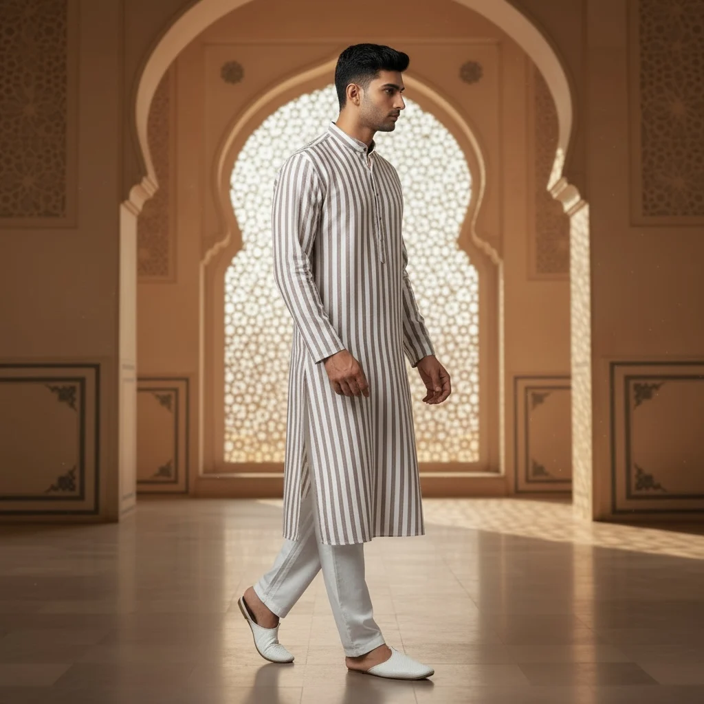 Giza Cotton Striped Kurta Fabric
