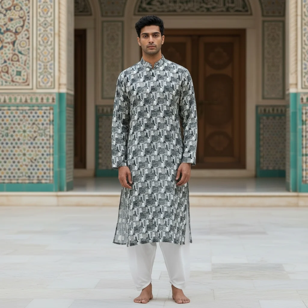 Slate Grey Cotton Kurta Fabric