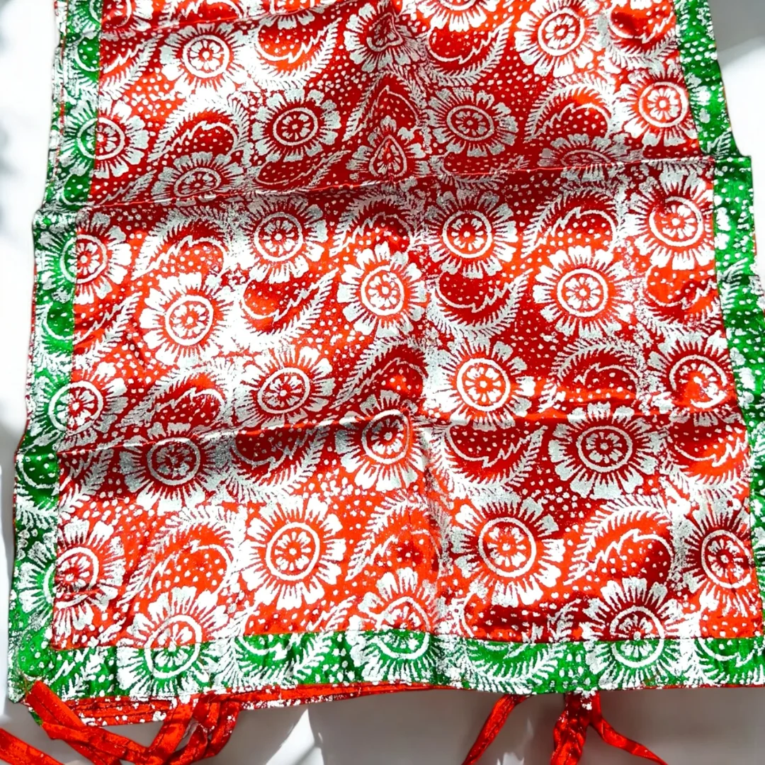 Red Tabbaq Chhaapa Pillow Cover