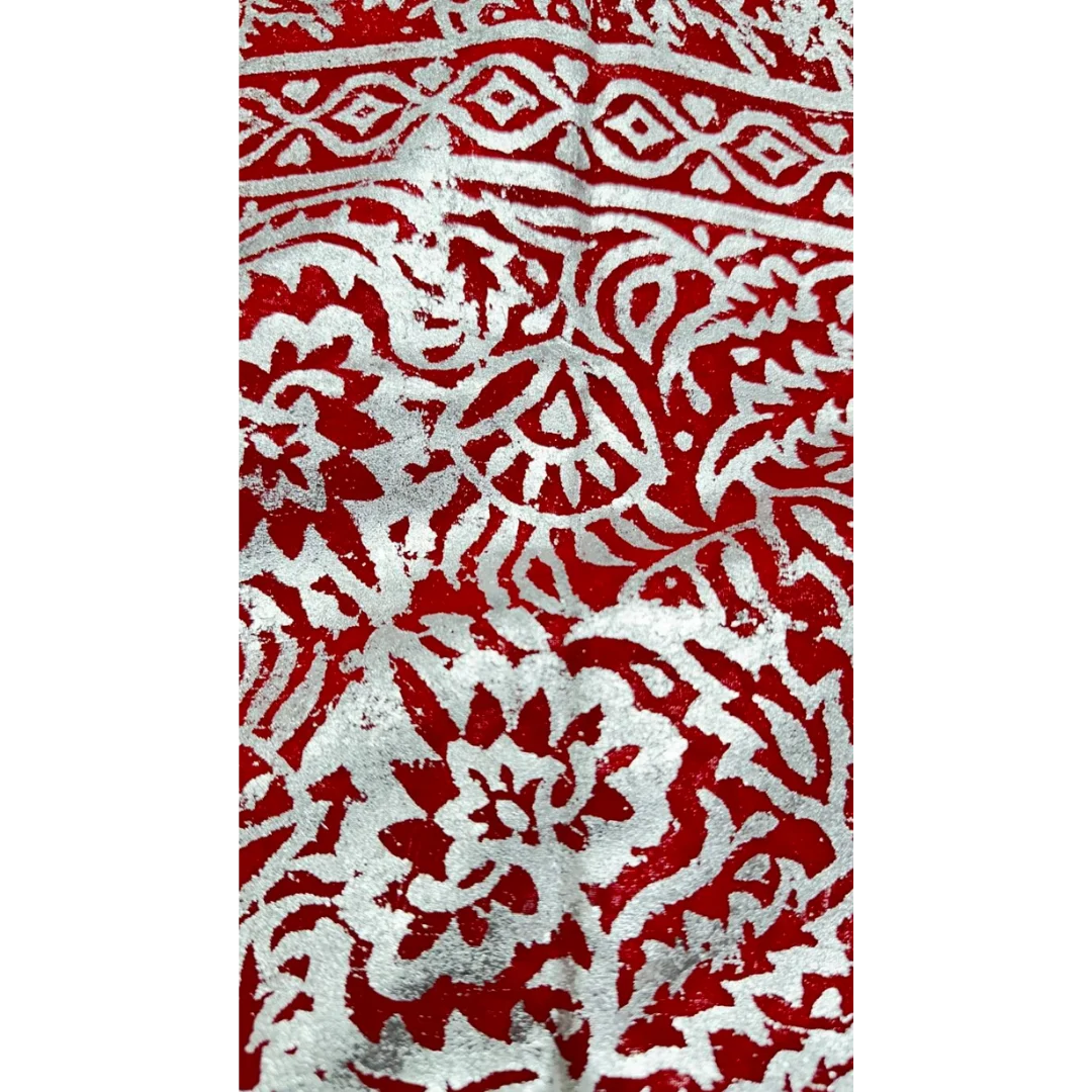 Red Tabbaq Chhaapa Saree 4