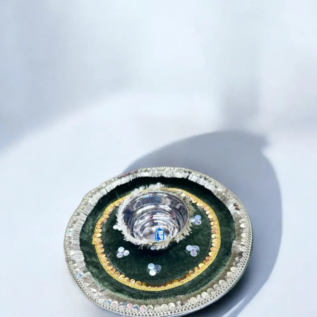 Steel Wedding Mehandi Thali 3