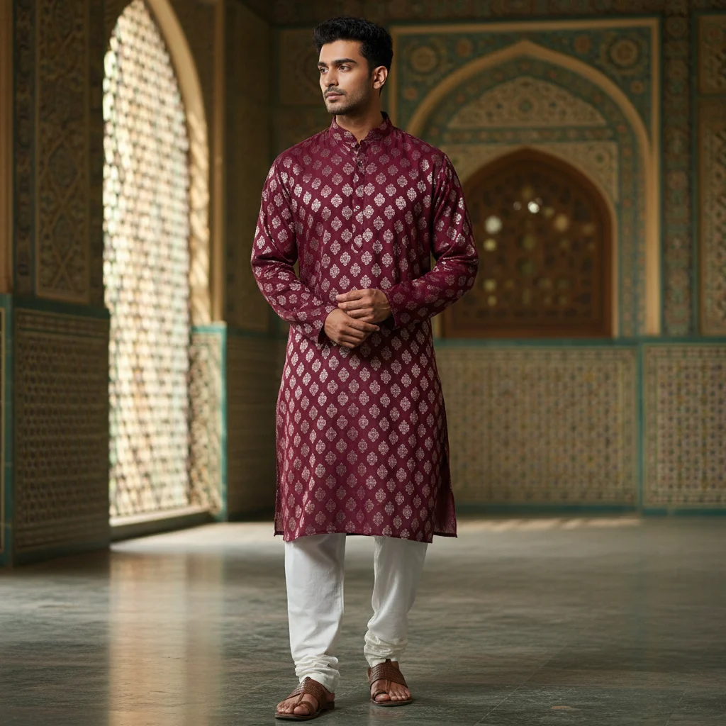 Imperial Wine Maroon Kurta Fabric