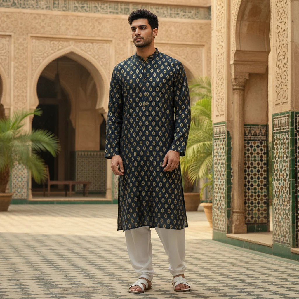 Royal Jet Black Kurta Fabric
