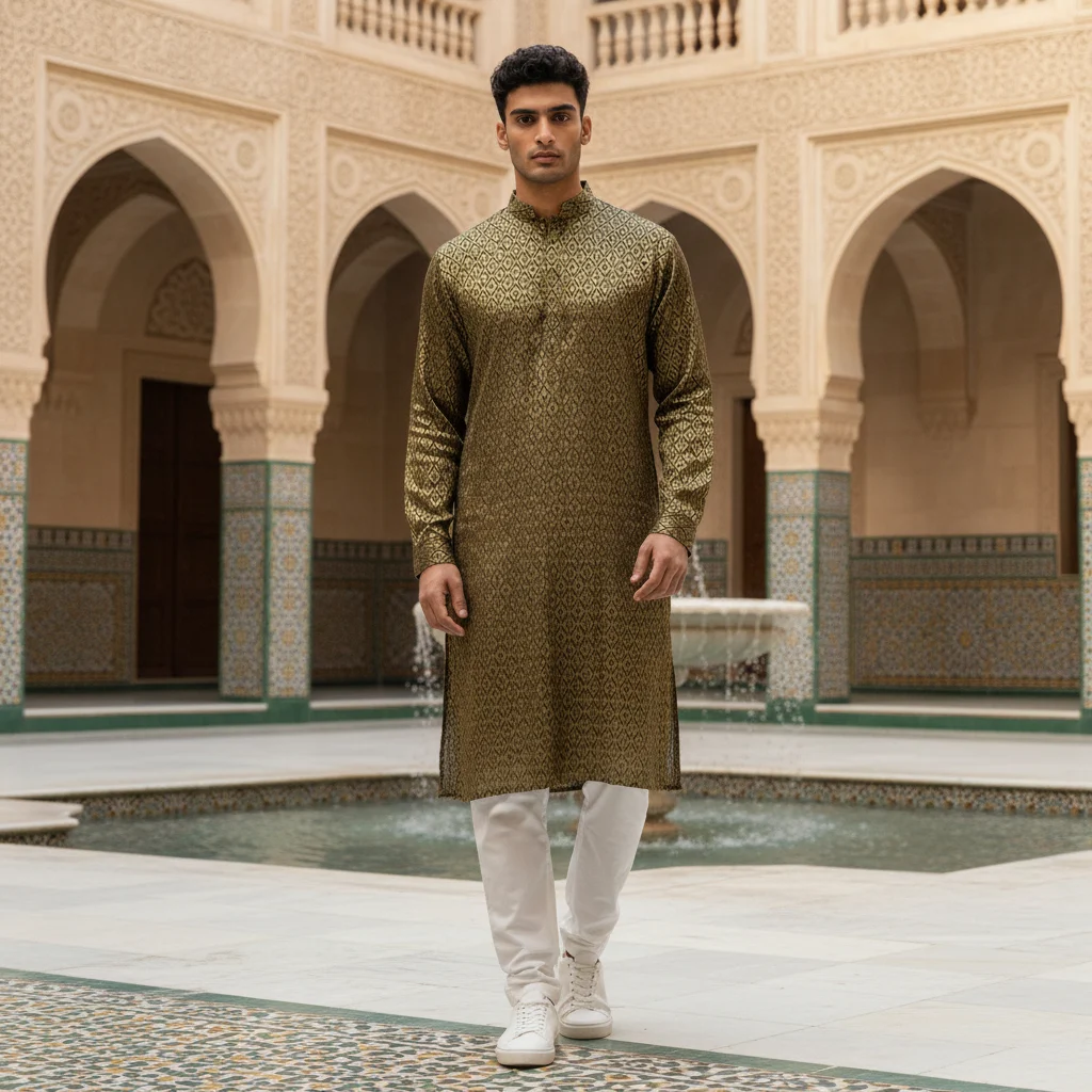 Deep Coffee Brown Kurta Fabric